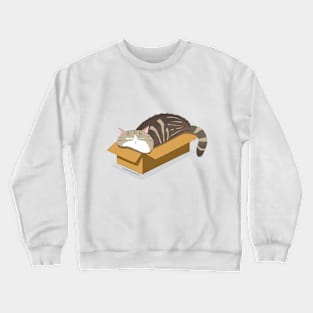 Cat relaxed in box Crewneck Sweatshirt